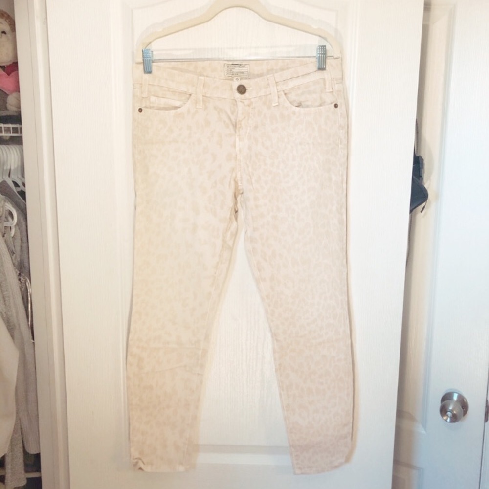 Current Elliott cheetah print skinny jeans